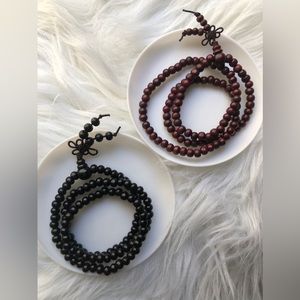 Two beaded wrap bracelets